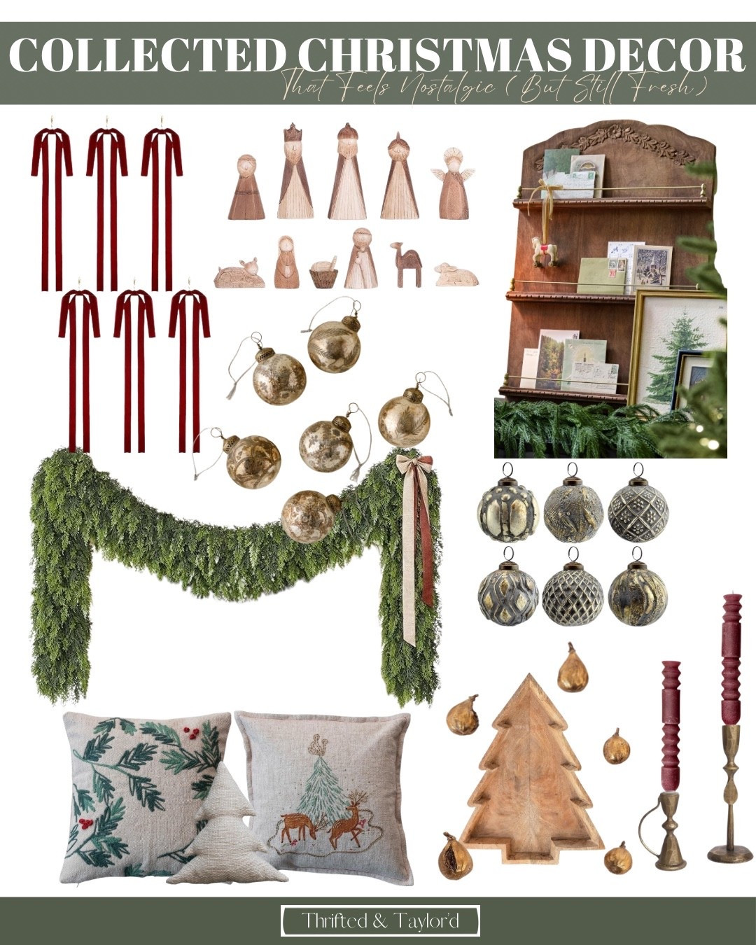 This year’s Christmas decor is all about that cozy, collected look — a mix of vintage charm and timeless neutrals that feel warm, welcoming, and effortlessly layered. I pulled together my favorite pieces to help you recreate the look: aged brass, natural greenery, soft whites, and just a touch of burgundy for depth.
It’s festive without feeling overdone and fits beautifully with any home style. Perfect for early decorating or just adding a few simple seasonal touches.
Shop everything below— it all feels nostalgic yet totally fresh. 

#LTKHoliday #LTKSeasonal #LTKHome