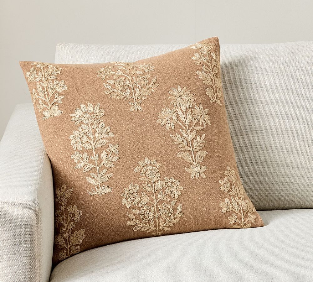 Gillian Embroidered Pillow | Pottery Barn (US)