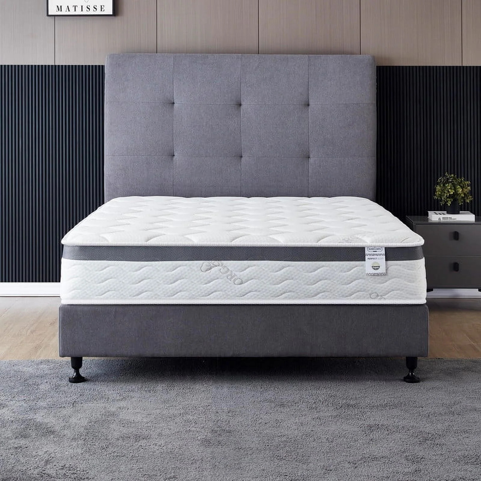 King Size Mattress - 10 Inch Cool Memory Foam & Spring Hybrid Mattress - Euro Top - Medium Firm -... | Walmart (US)