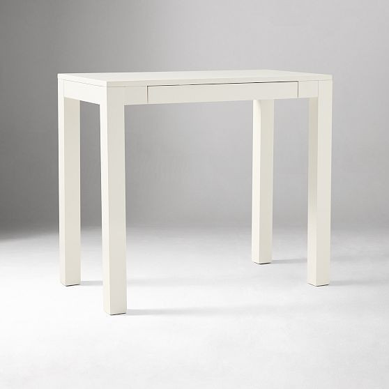 Parsons 34 Inch Mini Desk, Keyboard Drawer, White | West Elm (US)