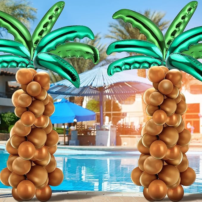126 Pcs Coconut Palm Tree Leaves Balloons Hawaiian Balloons Set, 16 Pcs Palm Tree Balloon and 110... | Amazon (US)