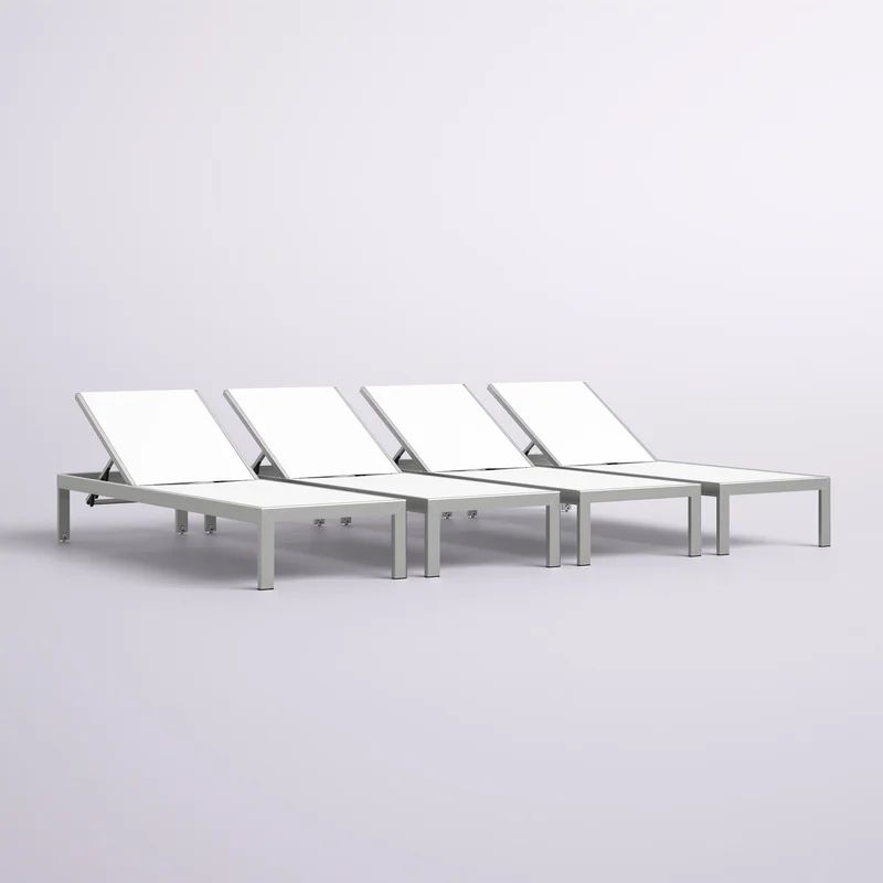 Dolly 76'' Long Reclining Chaise Lounge Set (Set of 4) | Wayfair North America