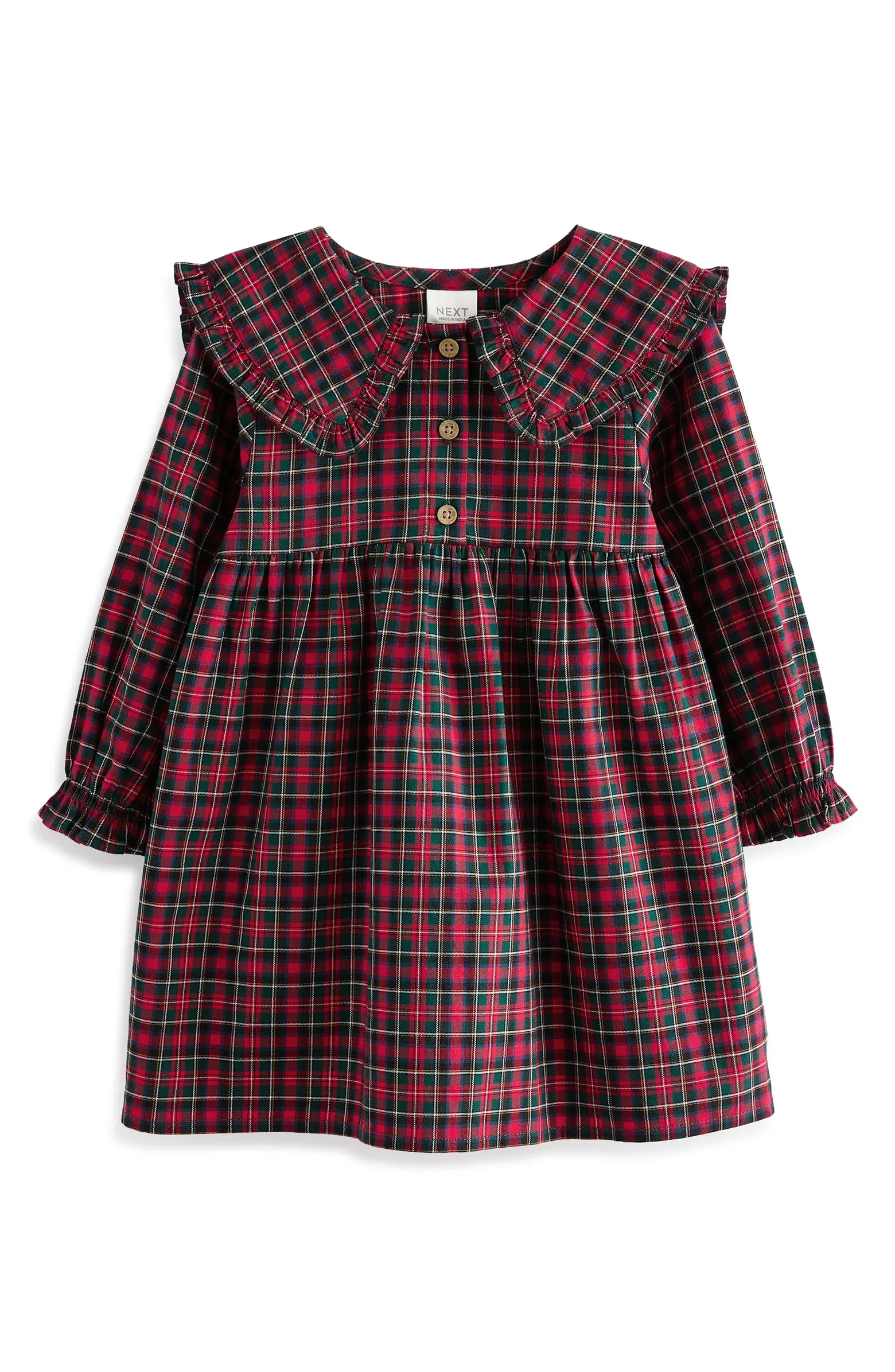 NEXT Kids' Tartan Long Sleeve Cotton Dress | Nordstrom | Nordstrom