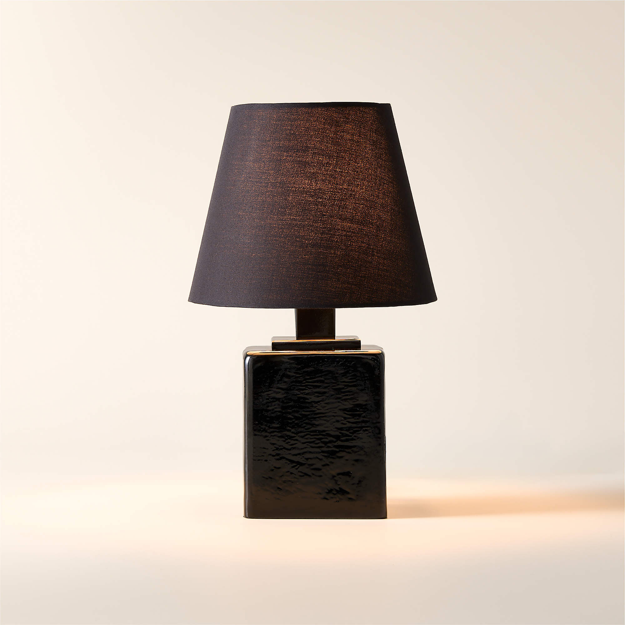 Bandit Black Cast Glass Table Lamp 11" | CB2 | CB2
