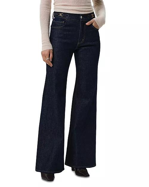 Kimberly Horsebit High Rise Flare Jeans in Helia | Bloomingdale's (US)