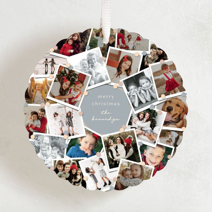 "Family Tree" - Customizable Holiday Ornament Cards in Red by fatfatin. | Minted