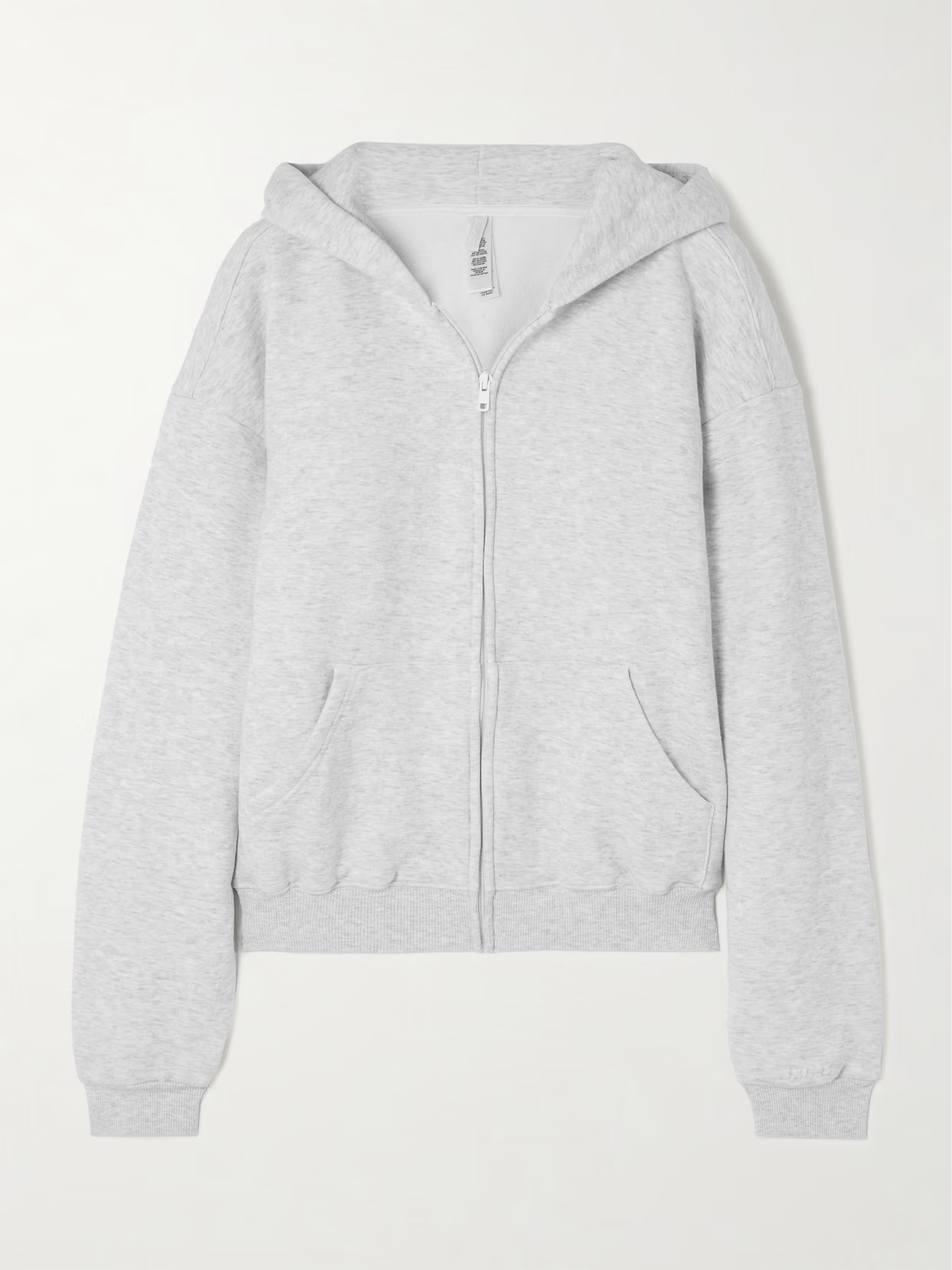 SKIMS - Classic Zip Up Hoodie - Light Heather Grey | NET-A-PORTER (US)