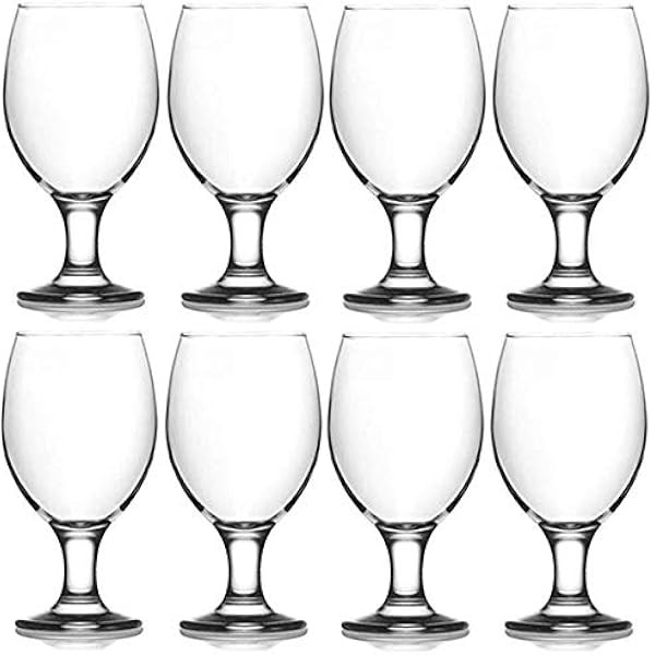 Epure Cremona Collection 4 Piece Water Goblet Glass Set - Strong Stemmed Glasses For Drinking Water, | Amazon (US)