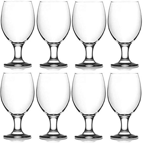 Epure Cremona Collection 4 Piece Water Goblet Glass Set - Strong Stemmed Glasses For Drinking Water, | Amazon (US)