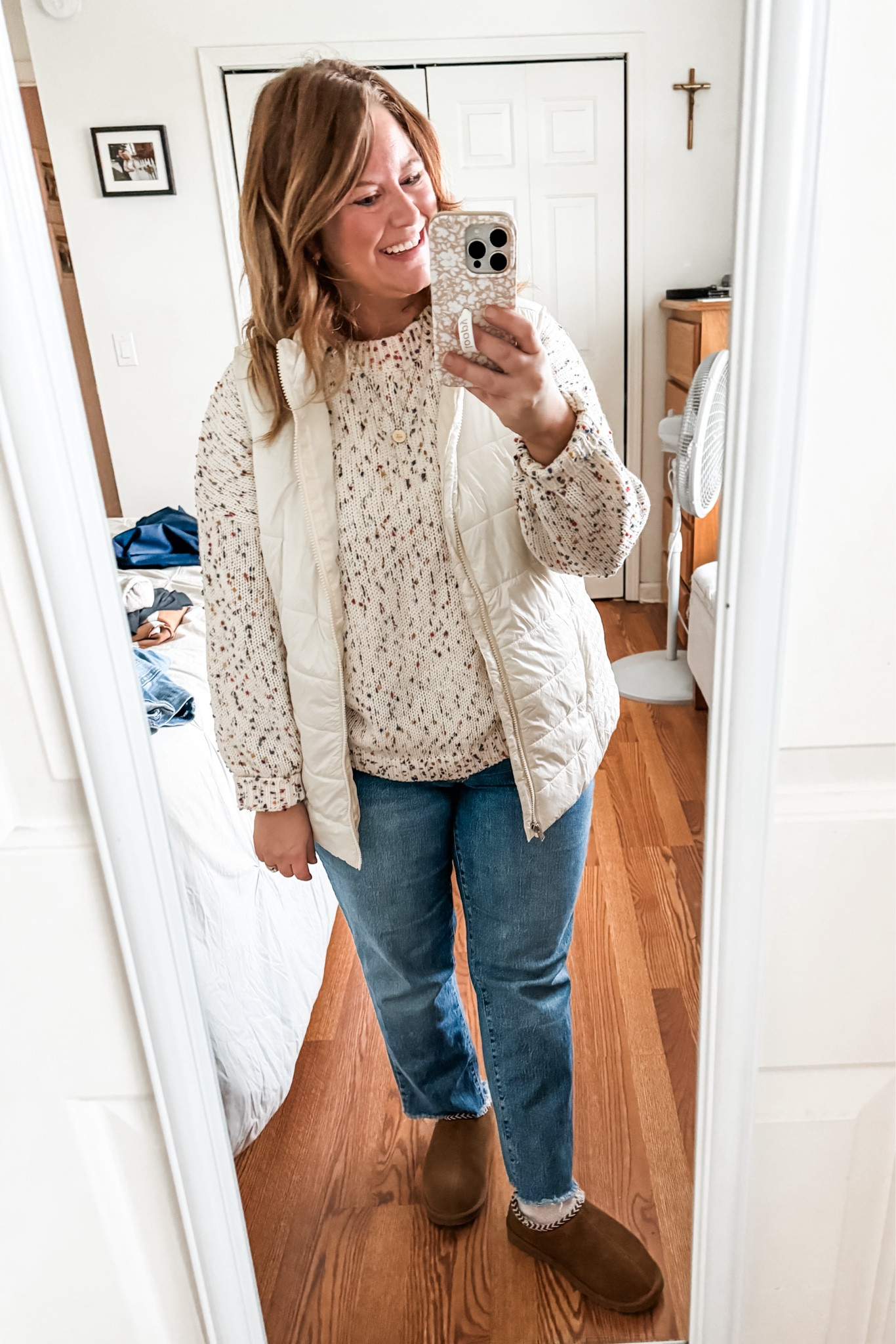 Love this rainbow confetti sweater! So fun!

#LTKMidsize #LTKSeasonal #LTKFindsUnder50