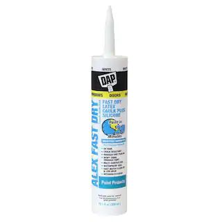 Alex Fast Dry 10.1 oz. White Acrylic Latex Plus Silicone Caulk | The Home Depot