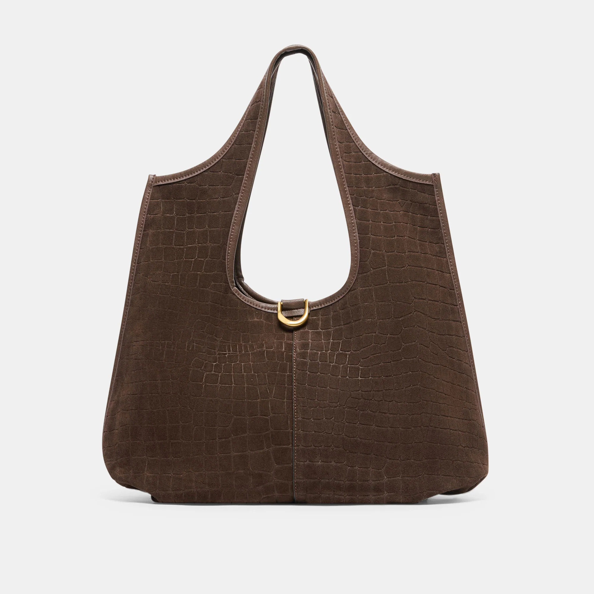 PAVA Mid Brown Embossed Suede Tote Bag | Dolce Vita | DolceVita.com