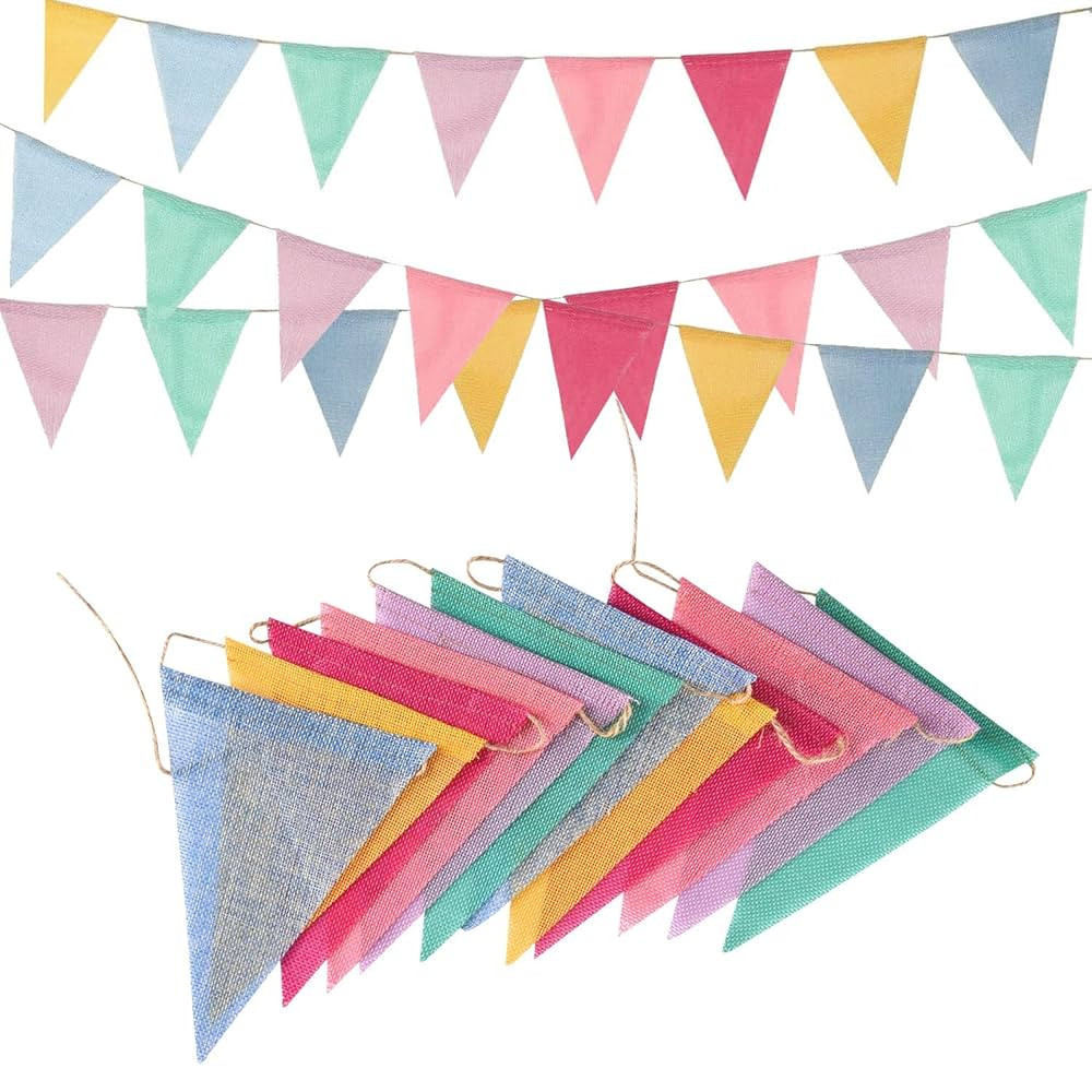 Pennant Banner Flags Pastel - GREATRIL Colorful Triangle Banners for Birthdays Easter Classroom S... | Amazon (US)