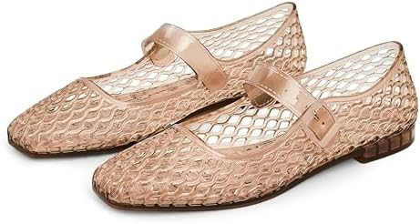 DOEYG Jelly Mary Ballet Flats for Women Jelly Sandals Shoes Women Beach Jellies Mary Jane Flats B... | Amazon (US)