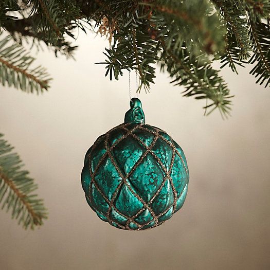 Diamond Turquoise Globe Ornament | Terrain