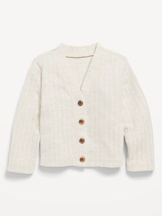 Cropped Button-Front Cardigan Sweater for Toddler Girls | Old Navy (US)