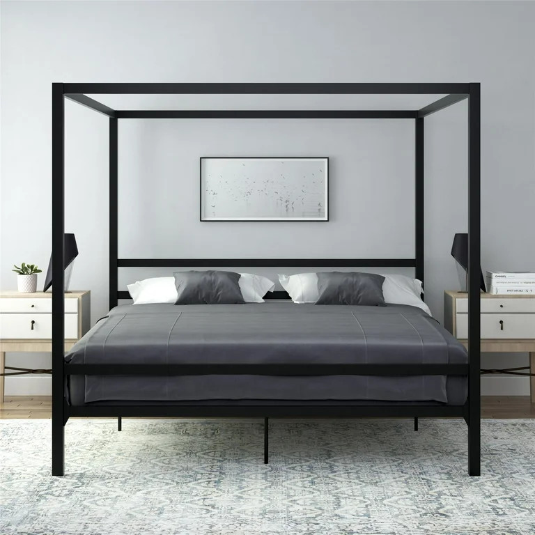DHP Modern Metal Canopy Platform Bed Frame, King, Black | Walmart (US)