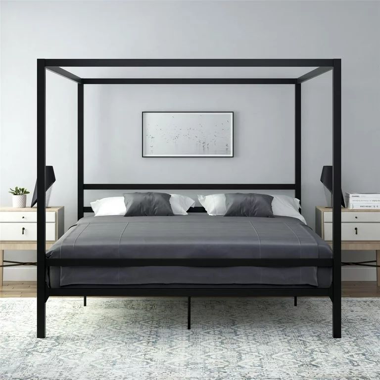 DHP Modern Metal Canopy Platform Bed Frame, King, Black - Walmart.com | Walmart (US)