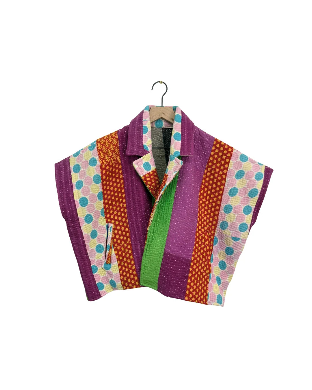 Vintage Kantha Blanket Coat The Round Top Blanket Coat | Sapana