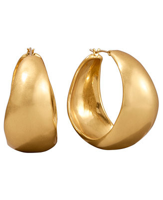 24k Gold-Plated Statement Hoop Earrings | Macy's