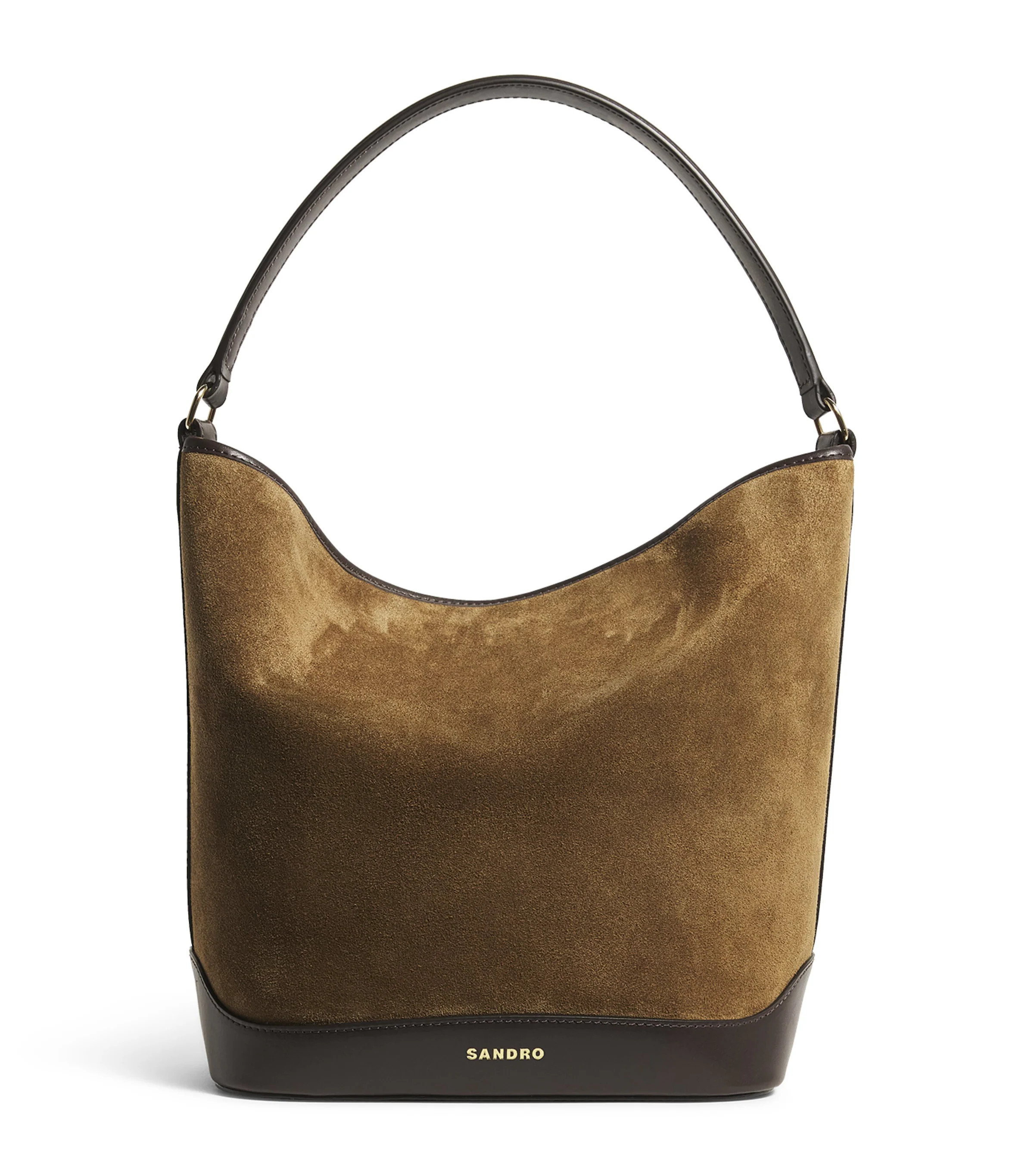 Sandro Paris Suede-Leather Bucket Bag | Harrods UK