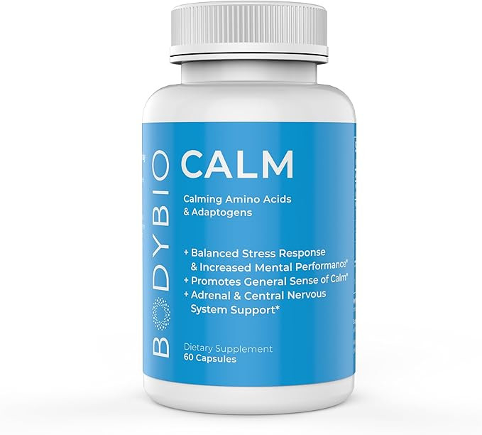 BodyBio Calm - Stress Relief Supplement 60 Capsules | Mood Booster | Rhodiola + Taurine | Central... | Amazon (US)