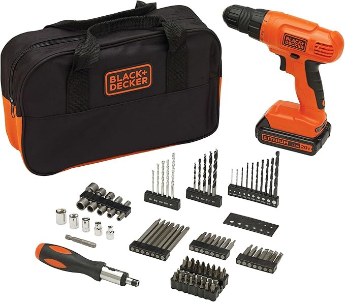 BLACK+DECKER 20V MAX* POWERCONNECT Cordless Drill Driver Kit with Drill Bit Set and Sockets, 100 ... | Amazon (US)