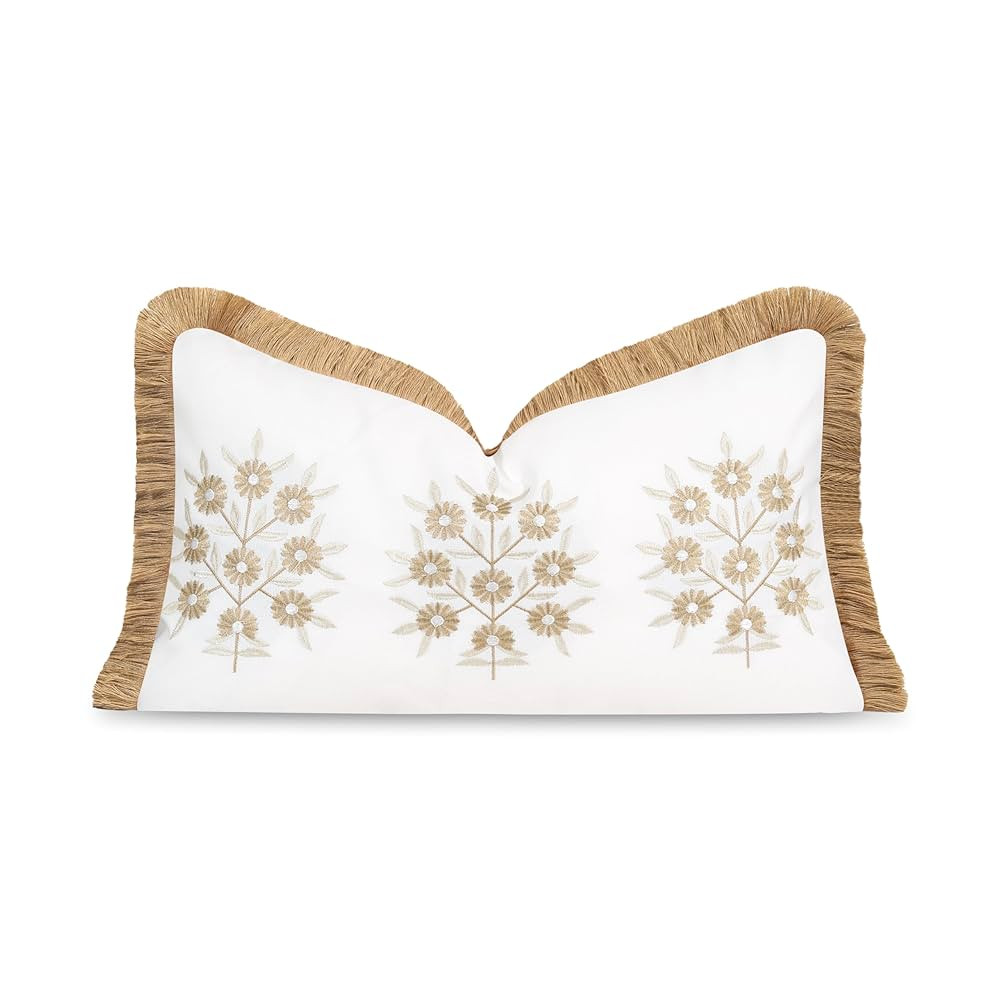 Hofdeco Premium Coastal Patio Indoor Outdoor Lumbar Pillow Cover Only, 12"x20" Water Repellent fo... | Amazon (US)