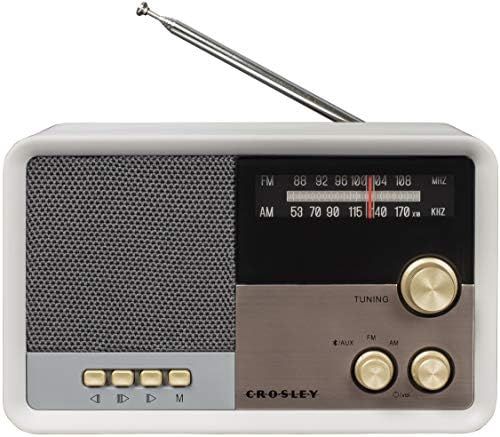 Crosley CR3036D-WS Tribute Vintage AM/FM Bluetooth Radio, White Sand | Amazon (US)