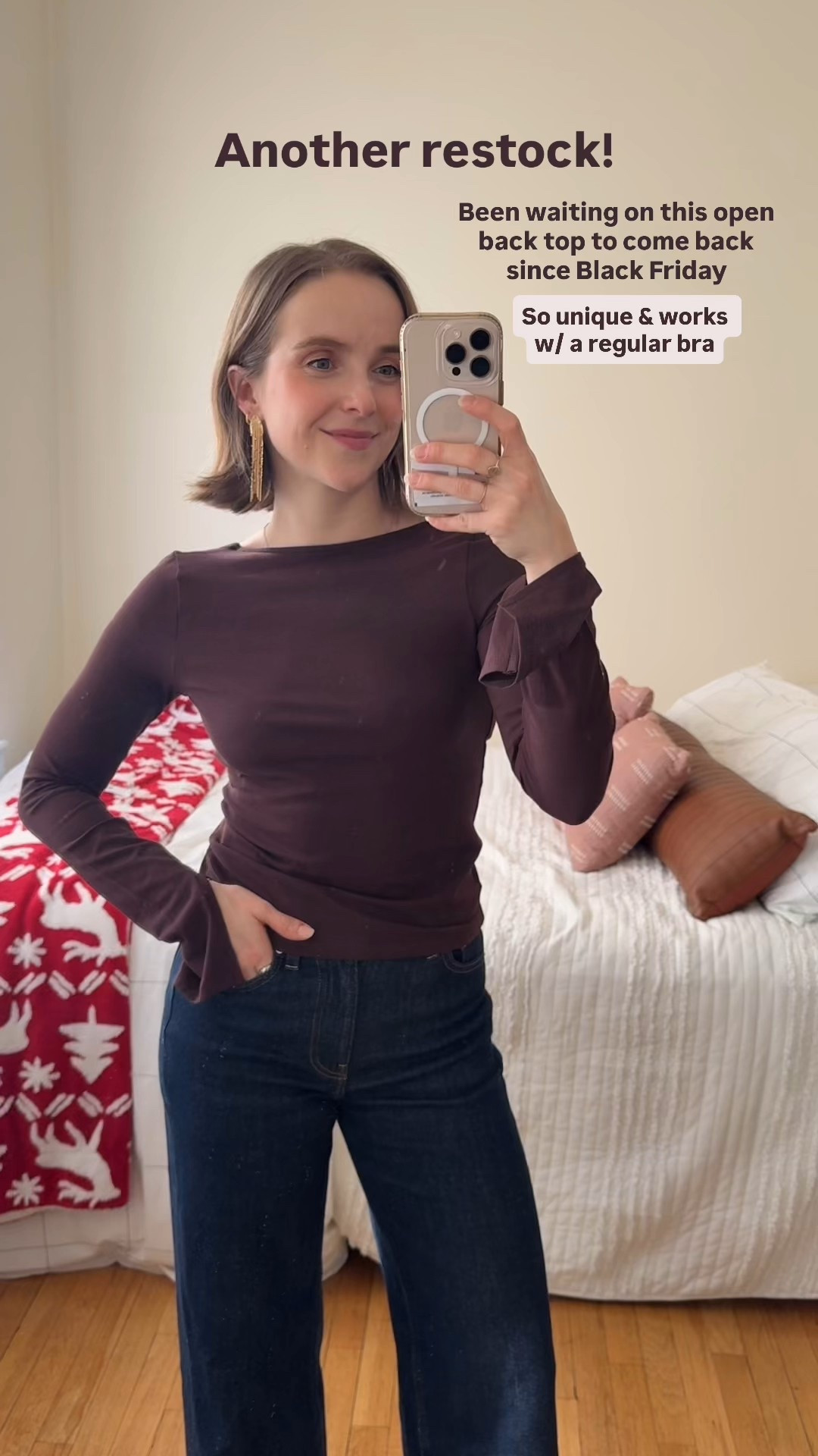 Run! This split hem open back top from Madewell just got restocked since Black Friday!
The prettiest basic and super stretchy
Wearing small
25 short jeans 
Size 7 heels 

#LTKSaleAlert #LTKPetite #LTKFindsUnder50