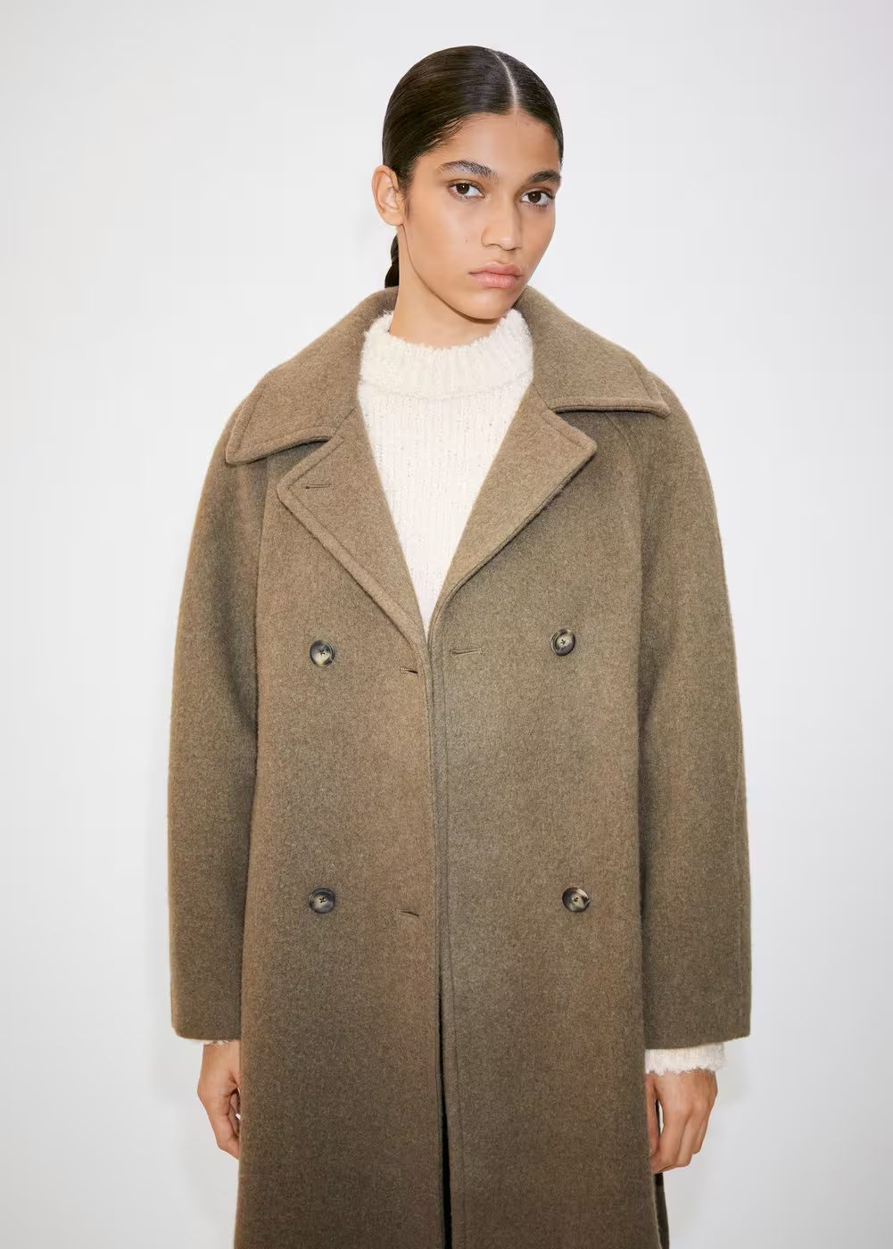 Manteau en laine à double boutonnage -  Femme | Mango France | MANGO (FR)