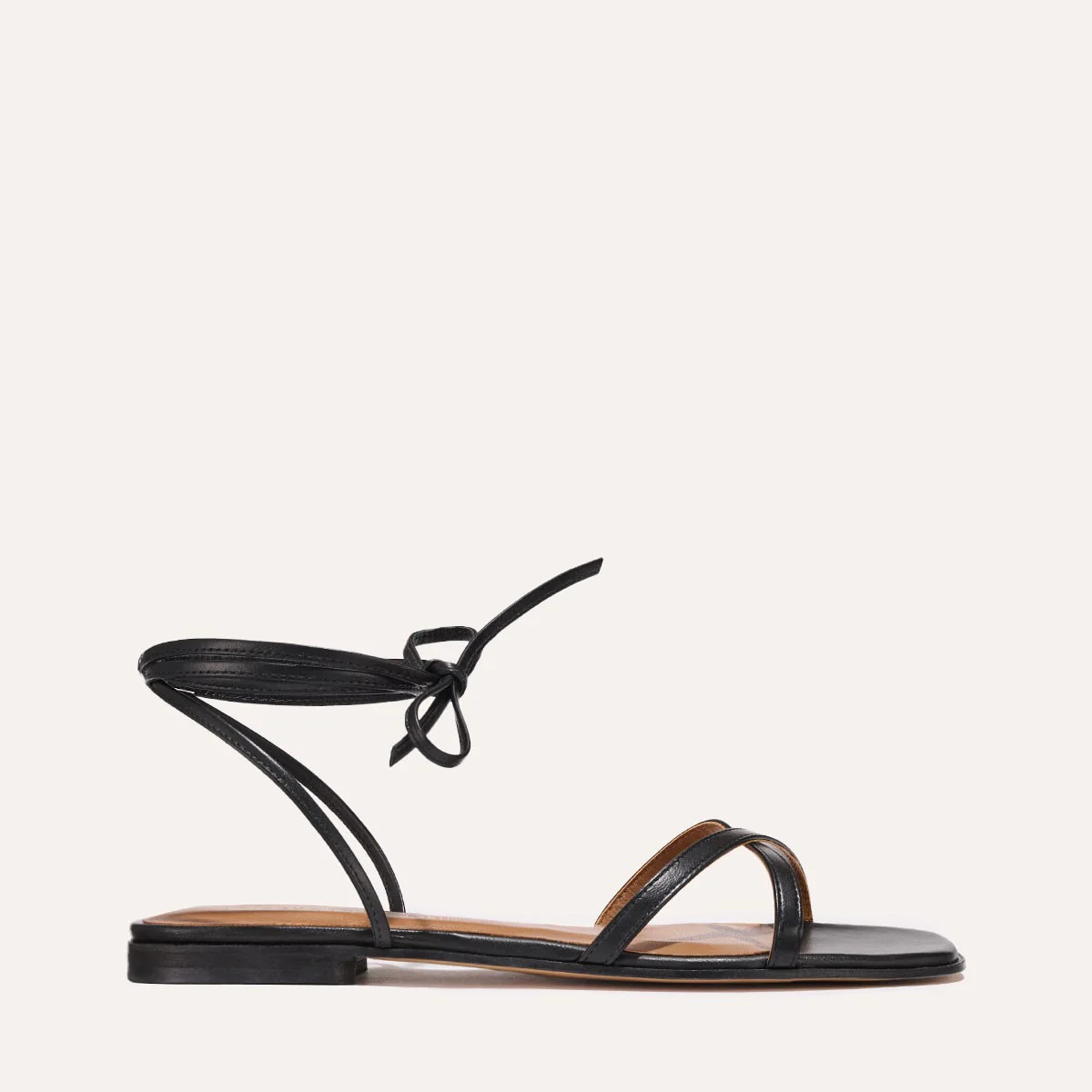 The Wrap Sandal - Black Nappa | Margaux
