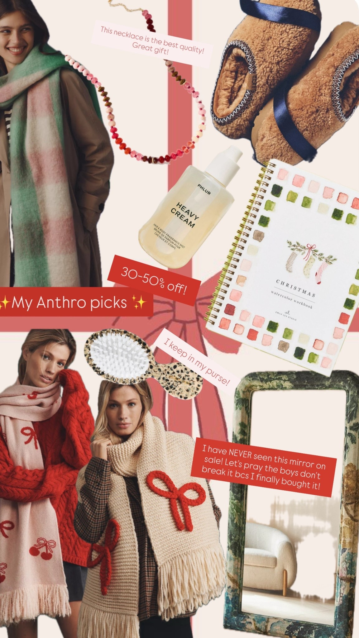 I’m sooooo stoked about the Anthro sale this year! I have been waiting for this mirror to go on sale! I took it as a sign that I had to buy it! And can we talk about these scarves… I need them all! I bought the perfume for my favorite things holiday party and the necklace and paint kit I have and love! 

#LTKCyberWeek #LTKGiftGuide #LTKHoliday