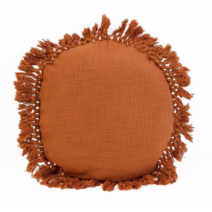 18" Simone Cotton Fringe Trim Round Throw Pillow - Decor Therapy | Target