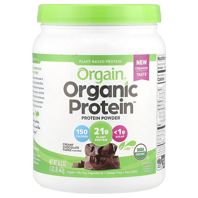 Orgain, Organic Protein™ Powder, Creamy Chocolate Fudge, 1.02 lb (462 g) | iHerb