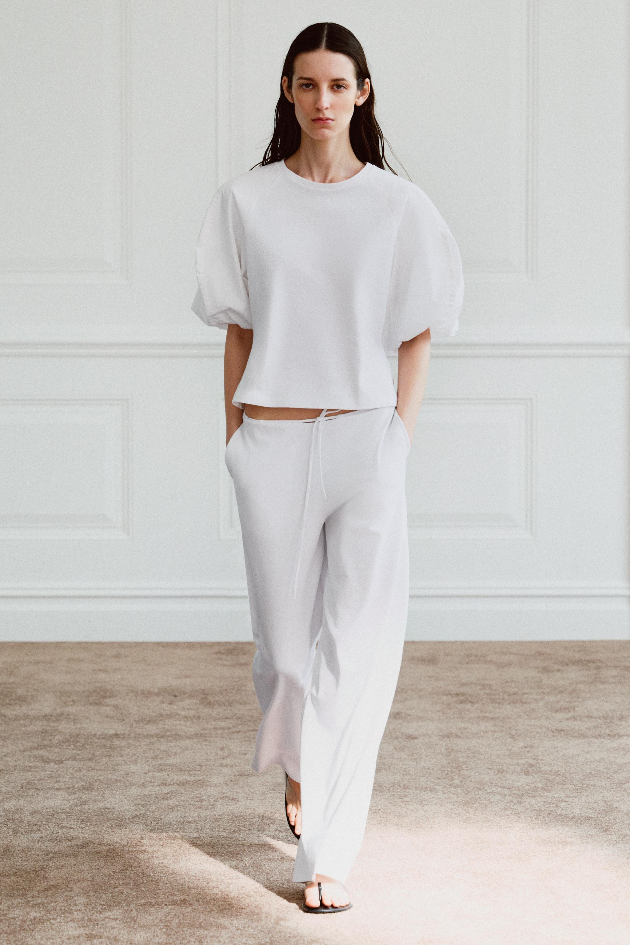 BALLOON SLEEVE COMBINATION T-SHIRT | Zara US