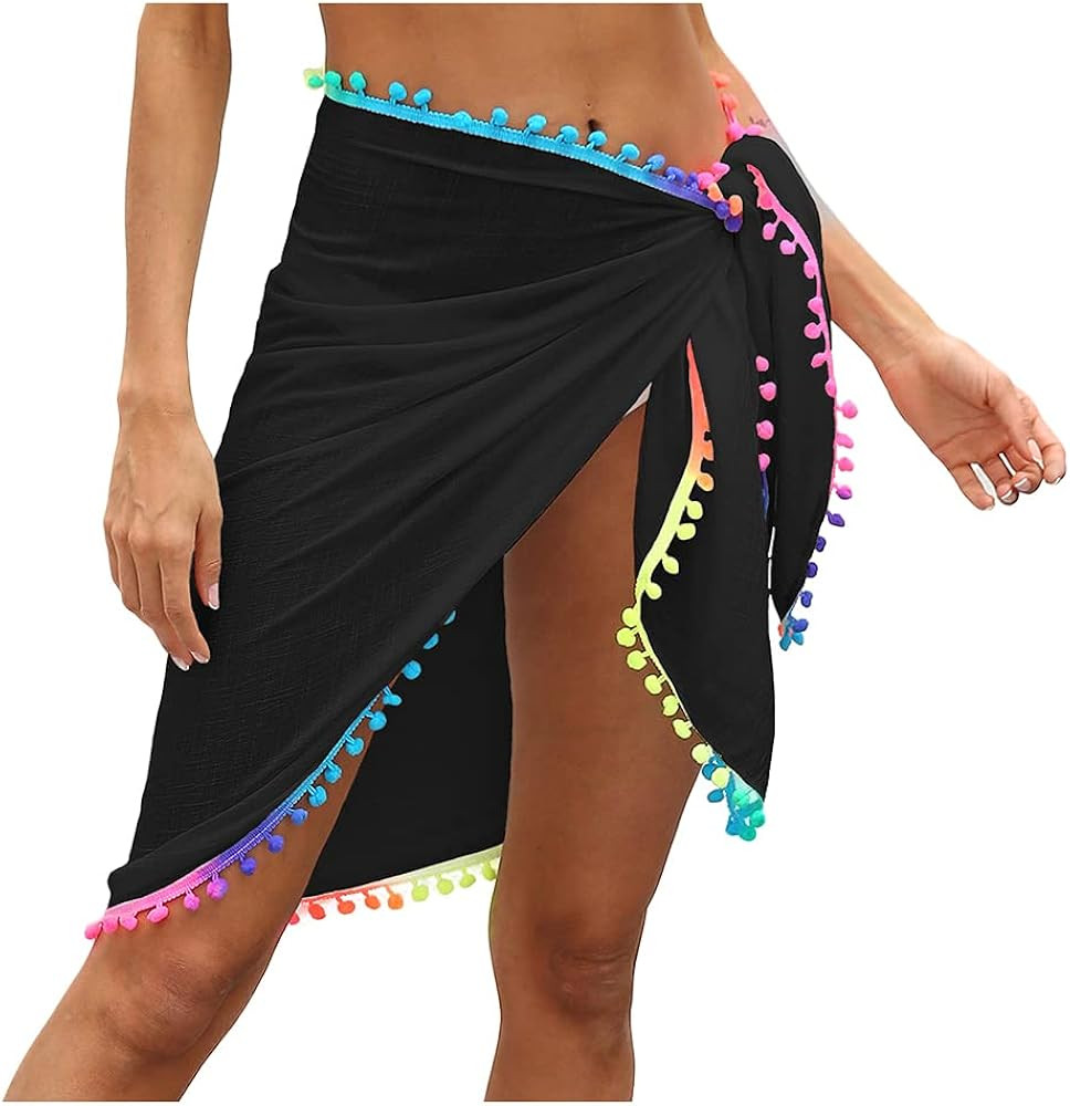 Women's Bikini Cover Up Sheer Chiffon Swimsuit Beach Wrap Dress for Ladies | Amazon (US)