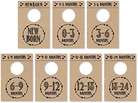 7 Rustic Baby Nursery Closet Organizer Dividers For Girls or Boys Clothing, Age Size Hanger Organ... | Amazon (US)