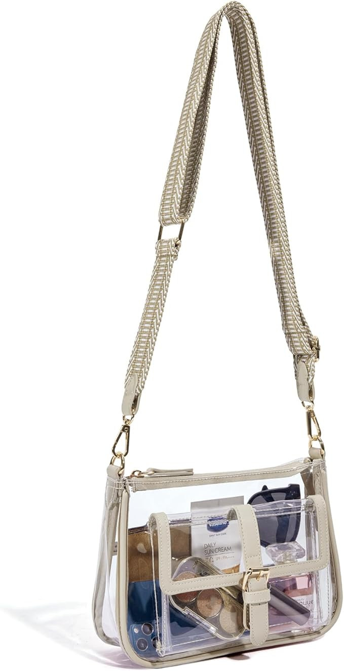 Missnine Clear Bag for Stadium Events Small Clear Purse Stadium Approved Women PVC Crossbody Bag ... | Amazon (US)