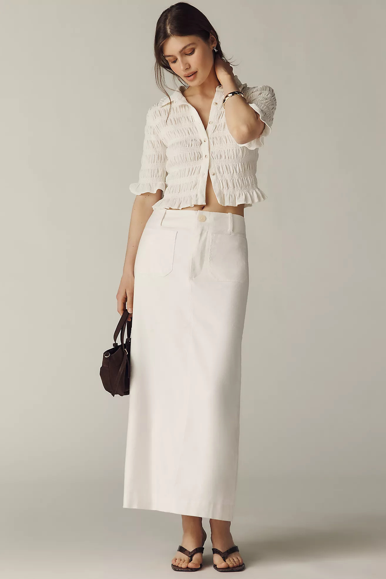 Colette Linen Blend Maxi Skirt by Maeve | Anthropologie (US)