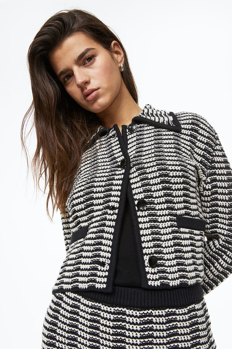 Collared textured-knit cardigan | H&M (UK, MY, IN, SG, PH, TW, HK)