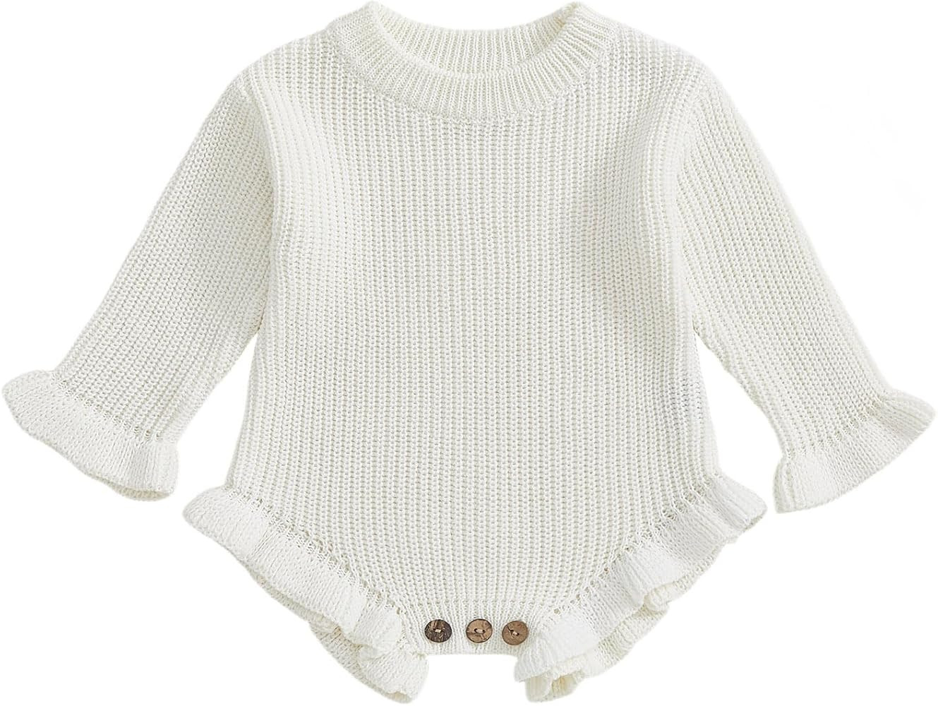 fhutpw Newborn Baby Girl Knit Sweater Romper Long Sleeve Letters Embroidery Onesie Infant Fall Wi... | Amazon (US)