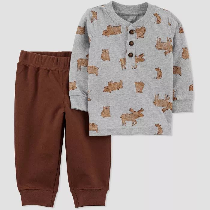 Baby Boys' 2pc Woodland Top & Bottom Set - Just One You® made by carter's Brown | Target