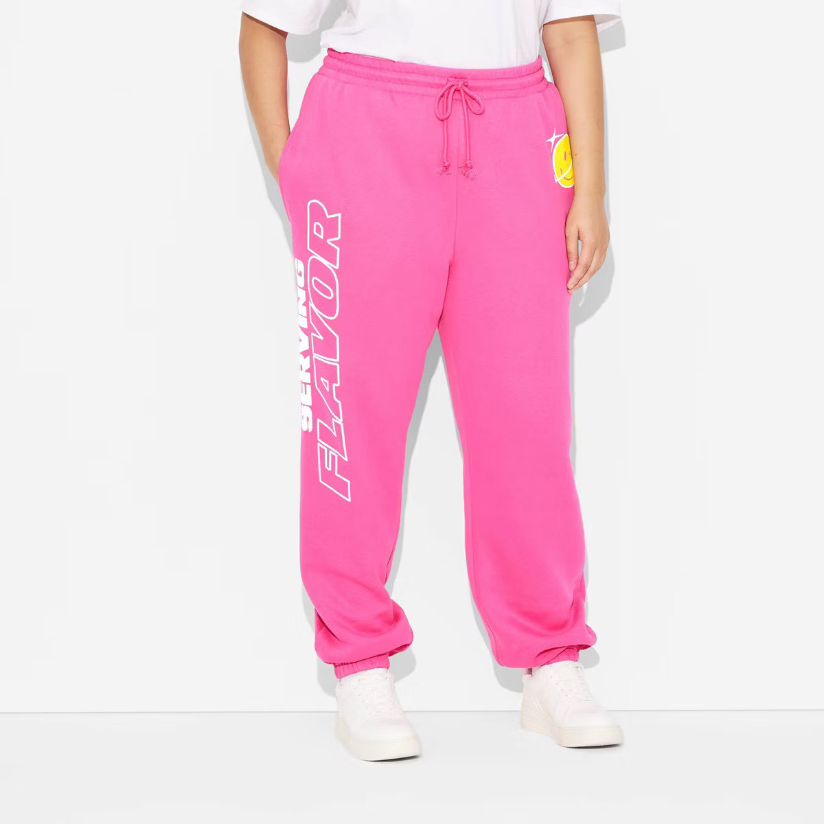 Adult Poppi Forever Icon Graphic Joggers - Pink 1X | Target