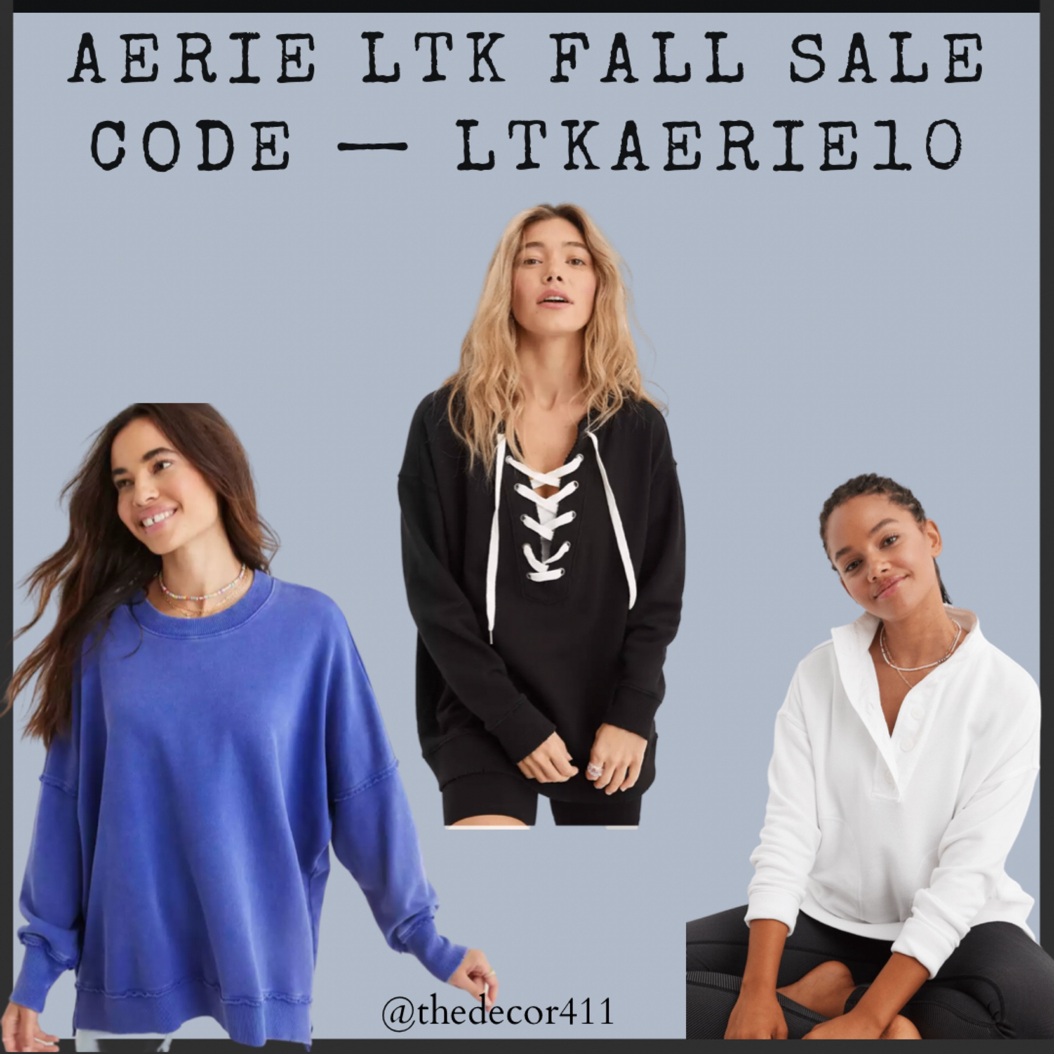 Aerie LTK FALL Sale 
Code - LTKAERIE10
Fall outfit, Halloween sweatshirt, sweaters, flannels, jeans, denim, fall dresses, fall sweaters, shackets, fall outfit inspo, LTK fall sale  

#LTKSale #LTKsalealert #LTKSeasonal