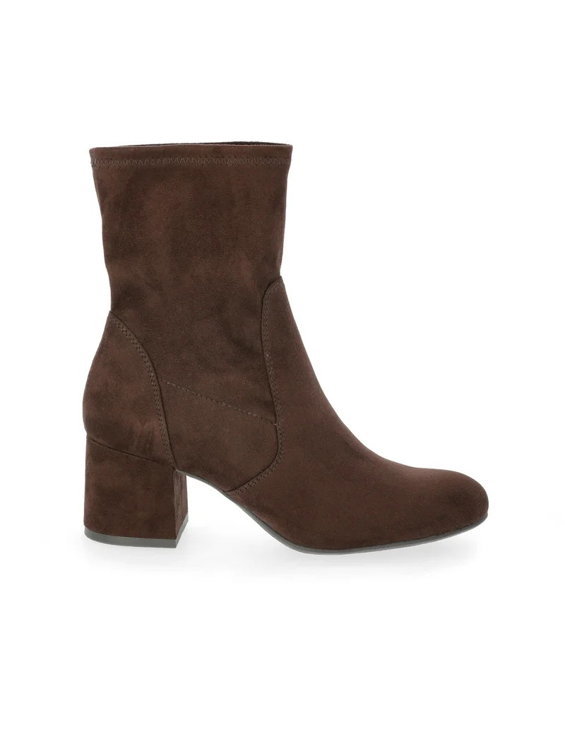 Time and Tru Women's Faux Suede Block Heel Boots | Walmart (US)