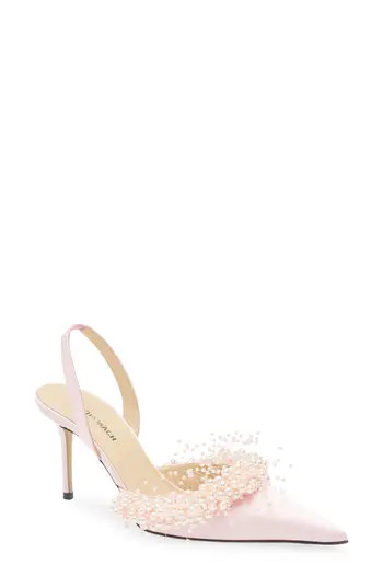 Mach & Mach Floating Faux Pearl Slingback Pump in Pink at Nordstrom Rack, Size 10Us / 40Eu | Nordstrom Rack