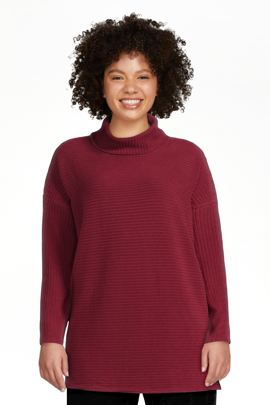 Time and Tru Women's Rib Roll Neck Tunic, Sizes XS-3XL | Walmart (US)
