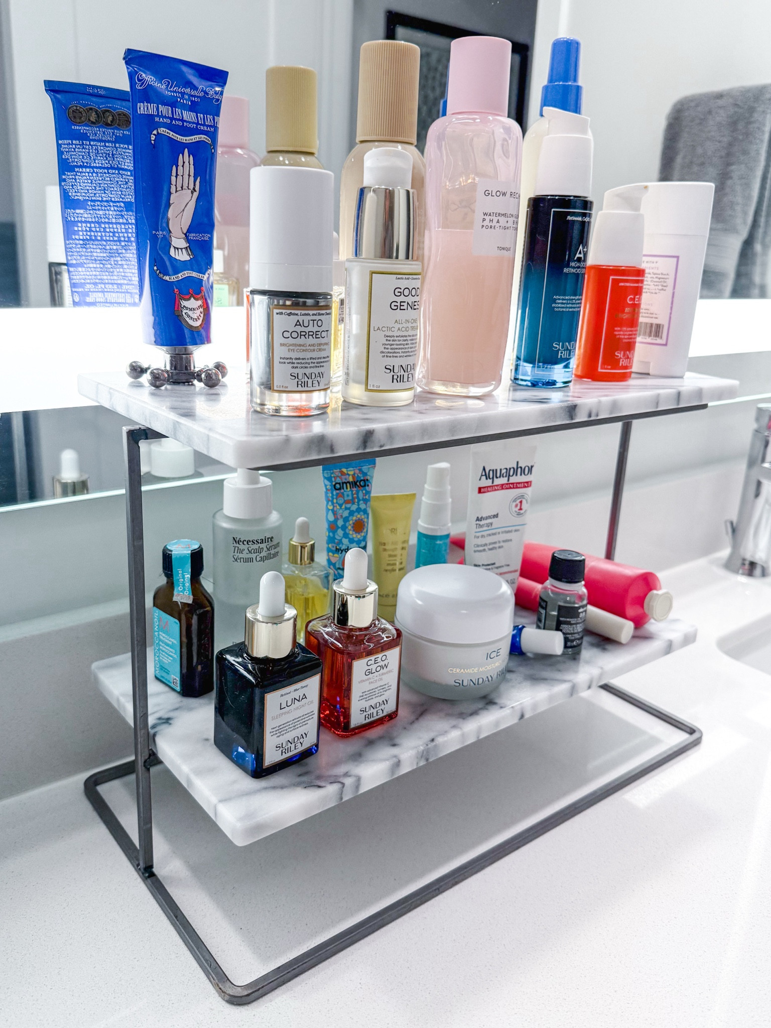I love using this marble tray to organize my everyday morning and nighttime skincare as well as my hair styling and care items!

I linked my everyday items as well. One thing I successfully did this year was get into a solid skincare routine and I definitely notice the difference! I just bought replacements for all of these during cyber week 💻🛍️🛒

#LTKHome #LTKCyberWeek #LTKBeauty