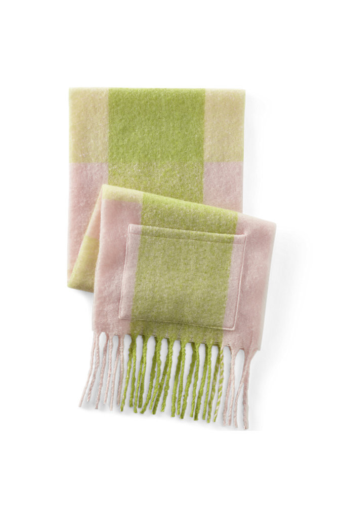 Women's Brushed Blanket Fringe Scarf - Lands' End - Pink | Lands' End (US)